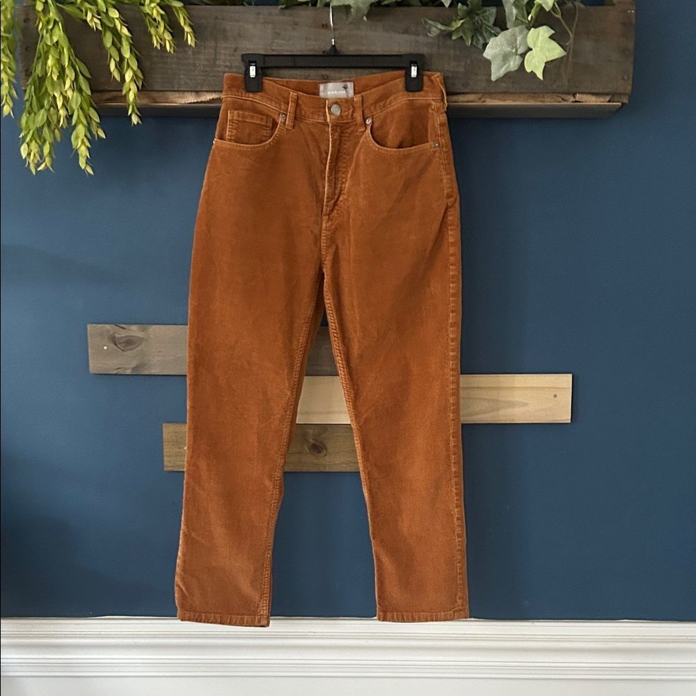 Everlane Cheeky Baby Cord Straight Crop Pants in Acorn EUC. 29
